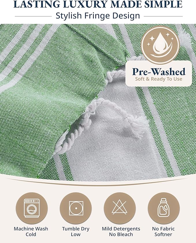 LANE LINEN Beach Towel - Pool Towels Oversized, Pre-Washed Extra Large Beach Towels, Sandless Beach Towel, Quick Dry Travel Towel, Large Pool Towel, 39"x71" - Jade Green