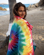 Elite Trend Microfiber Beach Towel Waffle for Adults with Bag - Extra Large 78x35 inch Lightweight Sand Free Quick Dry Towel for Travel, Swimming, Yoga, Camping (Tie Dye)