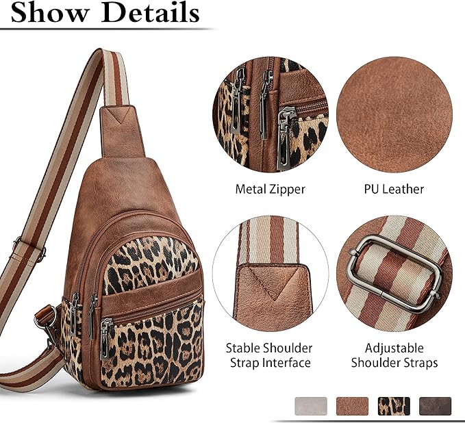 Sling Bag Crossbody Bags for Women Small Cross Body Bag Fanny Packs Chest Sling Purse for Daily Travel Leisure Sport