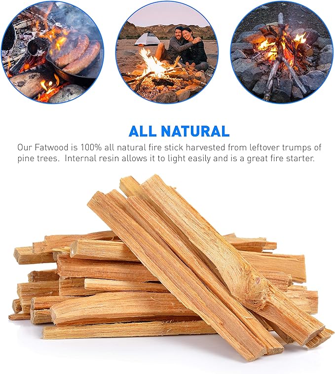 Eco-Stix Fatwood Fire Starter Kindling Firewood Sticks Bulk Packaged Firestarters 100% All Natural Resin Ocote Pine 10 Lbs