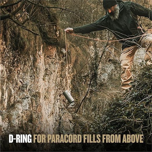 GRAYL GeoPress Titanium 24 oz Water Purifier Bottle - Filter for Hiking, Camping, Survival, Travel (Covert Black)