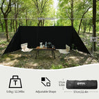Wind Blocker Camping Windbreaks | Privacy Fence Stove Windshield Shelter | Portable Lightweight Windproof Sunshade for Outdoor Camping, Hiking, Picnic (Black)