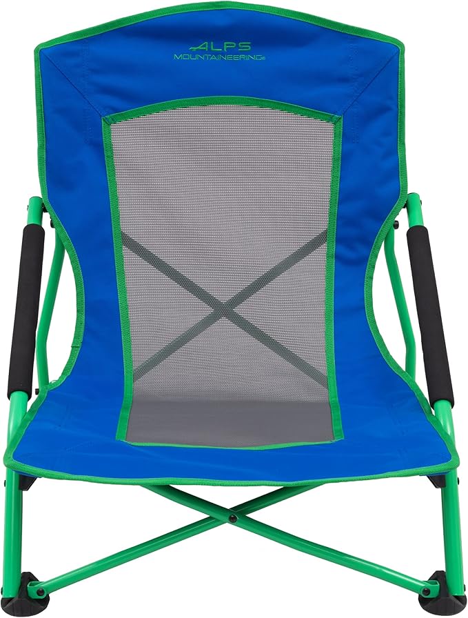 ALPS Mountaineering Rendezvous Low Camping Chairs for Adults with Arms, Cool Mesh Center, Powder Coated Steel Frame, Compact Folding Design and Carry Bag