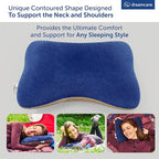 DREAMCARE Camping Pillow, Memory Foam Travel Pillow, Camping Accessories - Small Pillow Camping Essentials Camping Pillows for Sleeping, Backpacking Pillow, Travel Pillows for Sleeping (Medium,Blue)