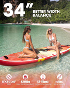 Bigfly Inflatable Stand Up Paddle Board 11’*34”*6”, Blow Up Paddle Board for Adults,with Detachable Fins, Pump, Floating Paddle, Safety Leash,Backpack