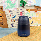 Thermo for Hot Food for Adults Kids |Wide Mouth, 18 oz Insulated Food Container with Spoon, Leakproof Soup Thermo for School Office Travel, Thermal Steel Food Jar Easy to Carry (Dark Blue)