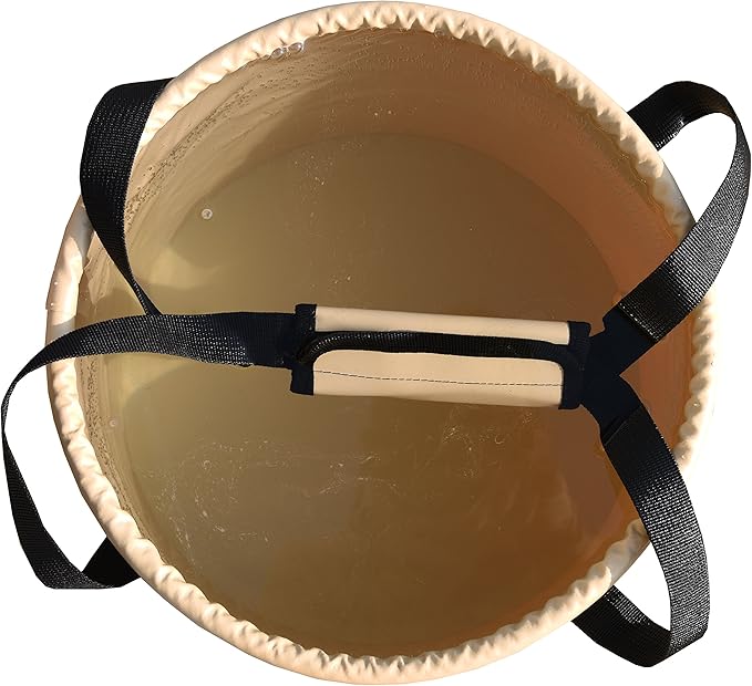 Freegrace Premium Collapsible Bucket -Multifunctional Folding Bucket -Perfect Gear for Camping, Hiking & Travel (Khaki, 10L(Upgraded))