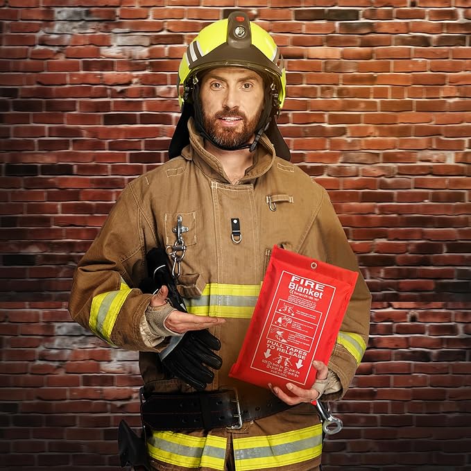 C CRYSTAL LEMON Fire Blanket Survival Cover for Kitchen – Home Safety Heat Protection for Small Cooking Accidents and Fire Suppression