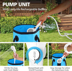 Portable Shower for Camping, 7800mAh Rechargeable Camping Shower with 3 Spray Modes, IPX7 Waterproof Portable Shower Pump for Outdoor, Hiking, Travel, Car, Pet-Long-Lasting Battery & Powerful Suction