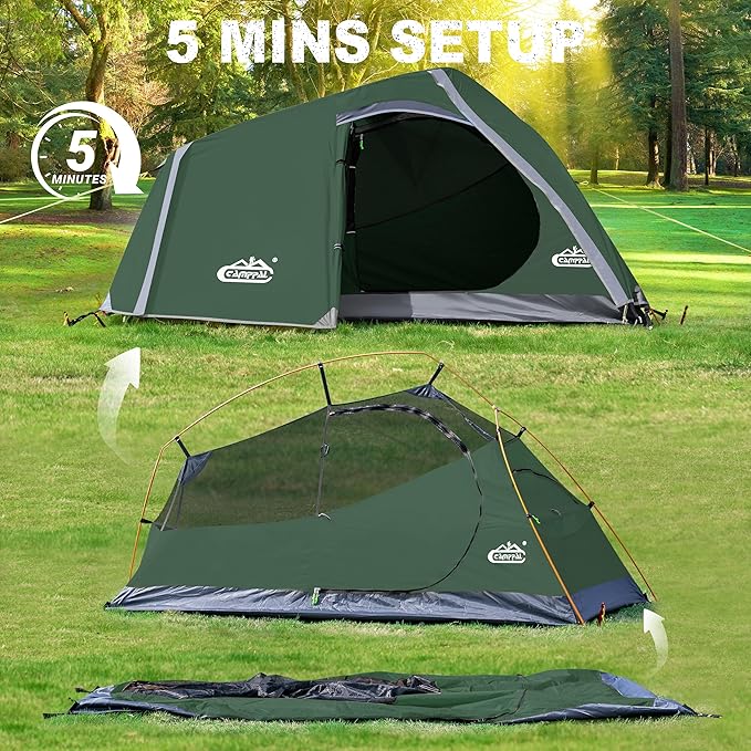 1 Person Backpacking Tent Waterproof Windproof Single Person Tent Lighweight Compact One Person Tent for Camping, Hiking