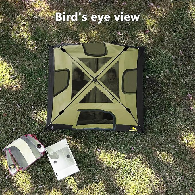 3/4 Person/6 Person Camping Tent Fast Cabin Tent with Instant Setup Tent, Weatherproof Tent Easy Quick Set Up & Pop Up in 60 Seconds with Rainfly Backpack for Family Camping,Upgraded Ventilation