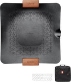 Alocs Grill Pan, Lightwight 2.2 Pounds Griddle Pan for Stove Top, 12.6'' Non-Stick Frying Pan, Pancake Griddle with Storage Bag for Indoor Cooking, Induction, Outdoor Camping BBQ and Campfire