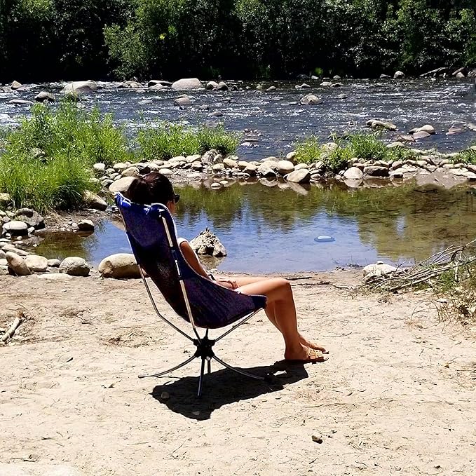 Lightspeed Outdoors Silent Swivel Lightweight Camping Chair | Foldable Compact 360 Degree Chair
