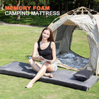 Memory Foam Camping Mattress Sleeping Pad, 3" Thick Waterproof Portable Roll Up Sleeping Mats & Floor Mattress Pad with Pillow + Travel Bag for Camping Car Truck SUV Tent Sleepover Kids Adult