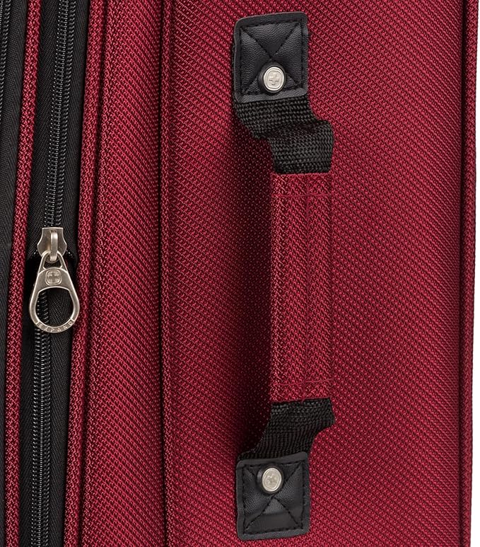 SwissGear Sion Softside Expandable Luggage, Burgundy, Checked-Medium 25-Inch