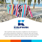Kaufman - Joey Velour Colored Classic Multi-Color Stripe Beach & Pool Towel - Large 100% Combed Cotton Beach Towel - Soft & Absorbent Colorful Towels - 32" x 62" - 12 Pack