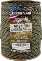 TOUGH-GRID Paracord Rope 750 lbs Nylon Parachute Cord, Made in USA Survival Kit, Outdoor Adventures, Camping, Tactical Gear & Emergency Supplies, Military Type IV Mil-Spec
