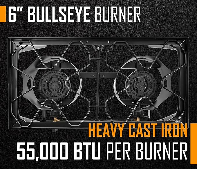 Concord Double Propane Burner, Outdoor 2 Burner Camping Stove for Cooking/Home Brewing/Making Sauce