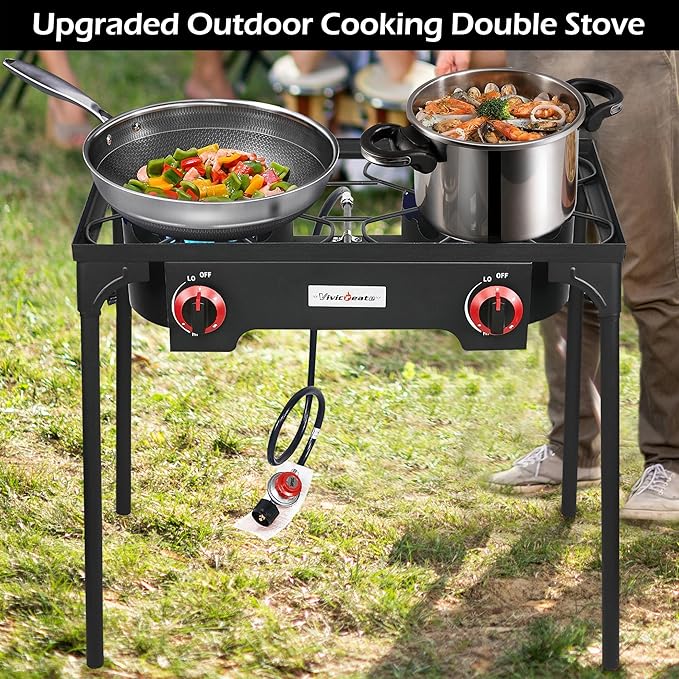 Vivicreate High Pressure Propane Gas Regulator 20 PSIG Outdoor Camping BBQ Grill Stove Burner Estufas de Gas para Cocinar Afuera Es gas propano