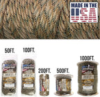 TOUGH-GRID 550 Paracord Rope Nylon Parachute Cord, Made in USA Survival Kit, Outdoor Adventures, Camping, Tactical Gear & Emergency Supplies, Military Type III Mil-Spec