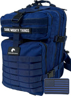 AMERICANPHOENIX 45L Elite Tactical Backpack | 3X Stronger Work & Military Backpack | Water Resistant and Heavy Duty | 3 Day MOLLE Bug Out Bag (Atlantic Blue)