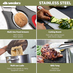 Camp Kitchen Cooking Utensil Set Travel Organizer Grill Accessories Portable Compact Gear for Backpacking BBQ Camping Hiking Travel Cookware Kit Water Resistant Case