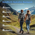 Hydration Backpack wtih 2L Water Bladder, Hiking Water Backpack, Water Bladder Backpack for Running and Biking (Men & Women) - BPA-Free, Breathable Mesh, 16L Storage, 2025 Upgrade