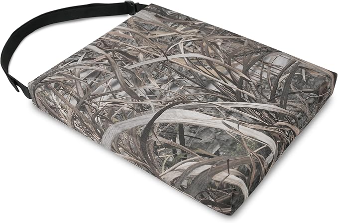 URMONA 1PCS Portable Hunting Seat Cushion, 16.5 x 14.1 x2.3in Thickening Lightweight Outdoor Cushion, Waterproof Sponge Dirty Proof Pad for Hunting, Camping, Stadium, Outdoor Sports(Reed Camouflage)