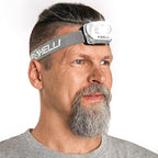 Foxelli LED Headlamp Flashlight for Adults & Kids, Running, Camping, Hiking Head Lamp with White & Red Light, Comfortable Headband, Lightweight & Waterproof, 3 AAA Batteries