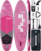 MOUSA 11'6“x35 Extra Wide Inflatable Stand Up Paddle Board, Stable Long SUP for 2 People/Family, Shoulder Strap, 3/5 Handles, 100L Backpack, All-Round Sup Board, Removeable Fin