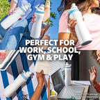 Cirkul 32oz. Matte Black Stainless Steel Water Bottle Starter Kit with Black Lid and 2 Flavor Cartridges (1 LifeSip Blueberry Grape, 1 GoSip Kiwi Berry) No Sugar, Zero Calorie Drink Mix