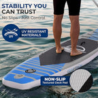 SereneLife Inflatable Stand Up Paddle Board with Premium SUP Accessories – Wide Stable Design with Non-Slip EVA Deck Pad for Adults and Youth of All Skill Levels, 350 lbs Capacity