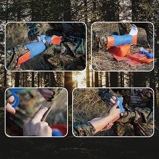 First Aid Splint 36" X 4.3" Orange -Waterproof First Aid Medical Tactical Field Splint For Bone Fracture Treatment (4, Folded)