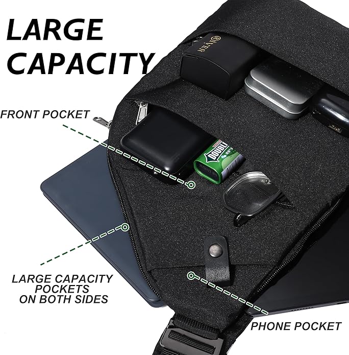 Anti Theft Crossbody Travel Bags for Women Men Cross Body Slim Sling Handbags with S Hook Antitheft