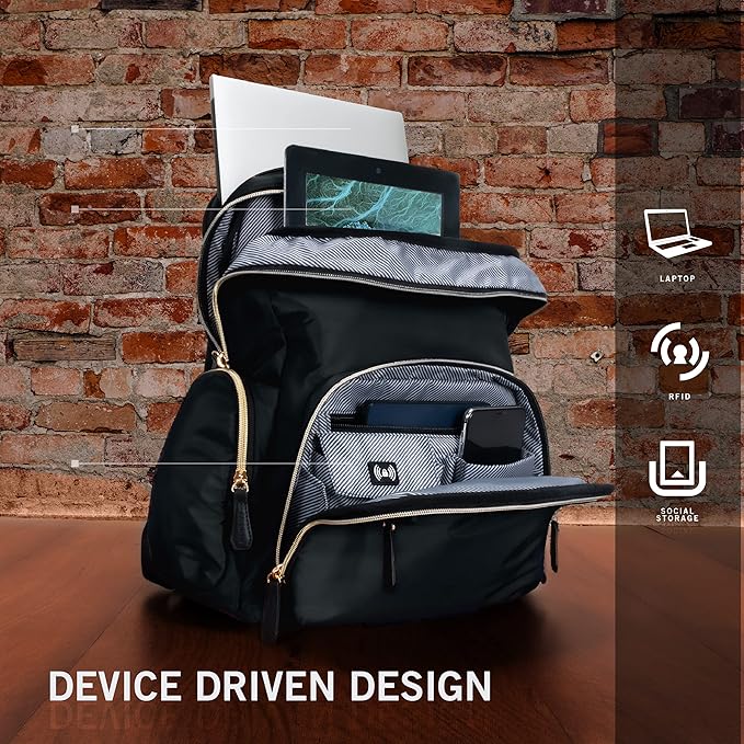 Kenneth Cole REACTION Sophie Backpack, Black, 15" Laptop