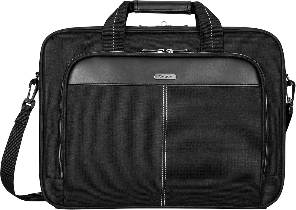 Targus Classic Slim Laptop Bag - Ergonomic Briefcase and Messenger Bag - Spacious Foam Padded for Laptops and Under