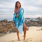 Elite Trend Microfiber Beach Towel for Adults with Bag - Extra Large 78x35 inch Lightweight Sand Free Quick Dry Towel for Travel, Swimming, Yoga, Camping (Mandala Blue)