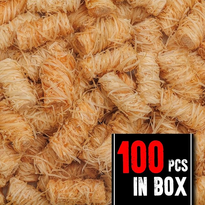 100 pcs Fire Starter for Indoor and Outdoor Use - Natural, Eco-Friendly Firelighter for Grills, Smokers, Fire Pits, Wood Stoves - Waterproof, All-Weather Charcoal Starter, Fire Starters for Campfires