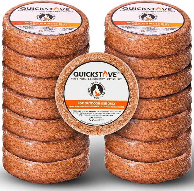 Fire Starters (108 Pack) – Waterproof Emergency Fuel Disks for Camping Essentials, Wood Stove, Fireplace, Fire Pit, Survival Kit, Campfire & Outdoor Accessories