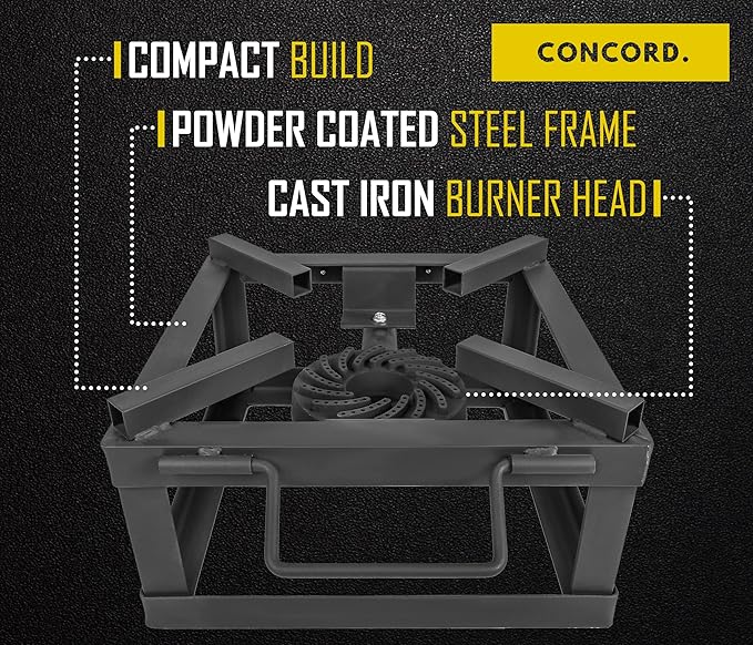 CONCORD 12" THE BLOCK BURNER Single Propane Outdoor Burner. 100,000 BTU Great for Home Brewing, Camping, Tailgating, and More!