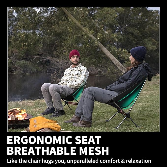 Naturehike YL08 Ultralight Camping Chair, 2.38 LBS Portable Backpacking Chair with Anti-Sinking Feet, Lightweight Compact Folding Hiking Camp Chair