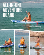 ZLX 11'6" Extra Wide Inflatable Stand Up Paddle Board SUP, Stable Non-Slip Deck Pad, Unique Fin System and Premium iSUP Accessories - Portable Backpack & Upgraded Pump for Adults, All Skill Levels