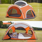 Vidalido 3-4 Person Camping Tent with 2 Large Mesh Door 4 Mesh Window Family Tents, Double Layer Waterproof Portable Easy Setup Camp Tent, Canvas Dome Tents for Camping Outdoor Hiking and Backpacking