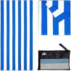 Quick Dry Towel Extra Large 78x35 Inch - Microfiber Beach Towel - Perfect for Beach, Travel, Swimming, Pool, Yoga, Hiking, Camping - Lightweight, Fast Drying, Compact for Adults (Cabana Blue)