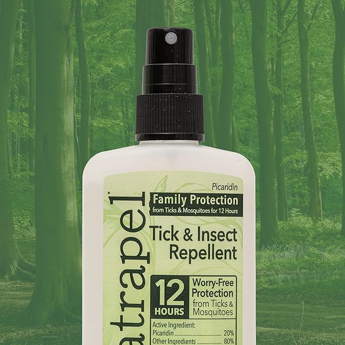 Natrapel Tick & Insect Repellent - Bug Spray with 20% Picaridin - Family Protection Against Mosquitoes, Ticks & More - Up to 12 Hours of Protection - 3.4 fl oz (3 Pack)