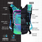 Sojourner Hydration Pack, Hydration Backpack - Water Backpack with 2l Hydration Bladder, Festival Essential - Rave Hydration Pack Hydropack Hydro for Hiking, Running, Biking, Festival Gear