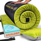 3 Inch GAIALOOP Thick Memory Foam Camping Mattress Sleeping Pad [Car/Tent/Cot] Glamping Portable Floor Mat Roll Up Futon Mattress for Guests Sleepover