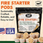 Superior Trading Fire Starter Pods in Resealable Packs - Fire Starters for Campfires, BBQ, Grill, Pit, Wood Stove & Charcoal Starter, 15-20-Min Burn, 30 Extra Large Pods, USA Made, Brown, 3.2 Lbs