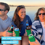Blank Beer Can Coolers Sleeves (14-Pack) Soft Insulated Beer Can Cooler Sleeves - HTV Friendly Plain Can Sleeves for Beer Cans & Bottles - Blanks for Vinyl Projects & Wedding Favors (Kelly Green)