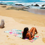 Quick Dry Towel Extra Large Waffle 78x35 Inch - Microfiber Beach Towel - Perfect for Beach, Travel, Swimming, Pool, Yoga, Hiking, Camping - Lightweight, Fast Drying, Compact for Adults (Blossom)